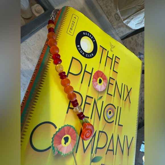 Hand Crafted Accessories - Hand Crafted Silver and Orange Austrian Crystal Beaded Bookmark